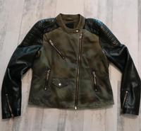 Tolle Teilleder Biker Jacke mit Lederärmeln in grün/schwarz Größe Münster (Westfalen) - Hiltrup Vorschau