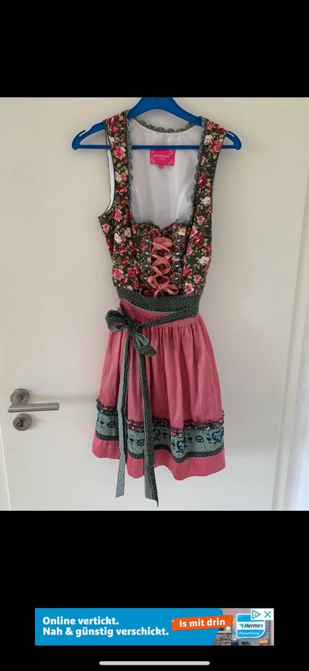 Krüger Dirndl Größe 32 grun rosa blumen in Friedrichsdorf