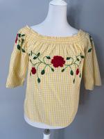 Vero Moda - Off Shoulder Top / Bluse gelb Rosen (Größe XS) Bayern - Frammersbach Vorschau