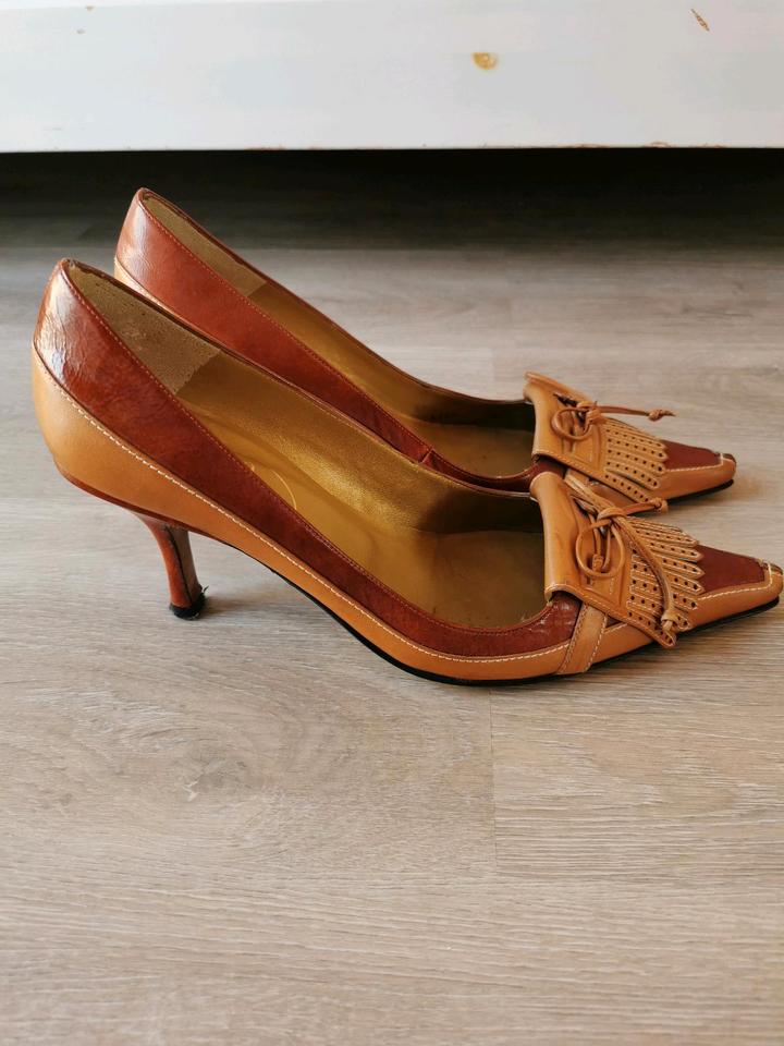 High Heels Leder Elegance Paris, hellbraun/cognac, Größe 40 in Rot am See