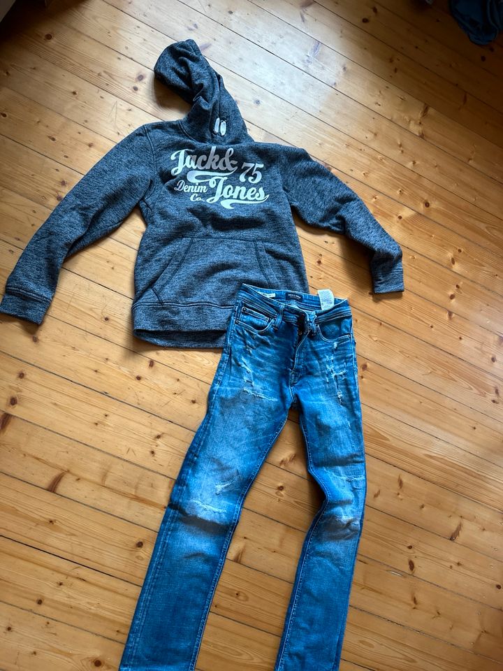 Jack & Jones - Hoody Gr 176 - Jeans slim fit/ Tim Gr 27/32 in Hamm