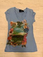 Zara tshirt Strass print M blau Hessen - Kaufungen Vorschau