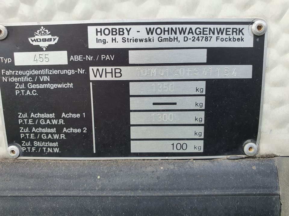 Wohnwagen "Hobby" in Limbach-Oberfrohna