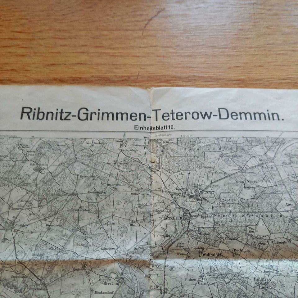 Alte Karte Ribnitz- Grimmen- Teterow- Demmin in Bielefeld