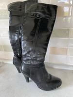 Damen Stiefel Leder Echtleder kniehoch schwarz Bayern - Allershausen Vorschau