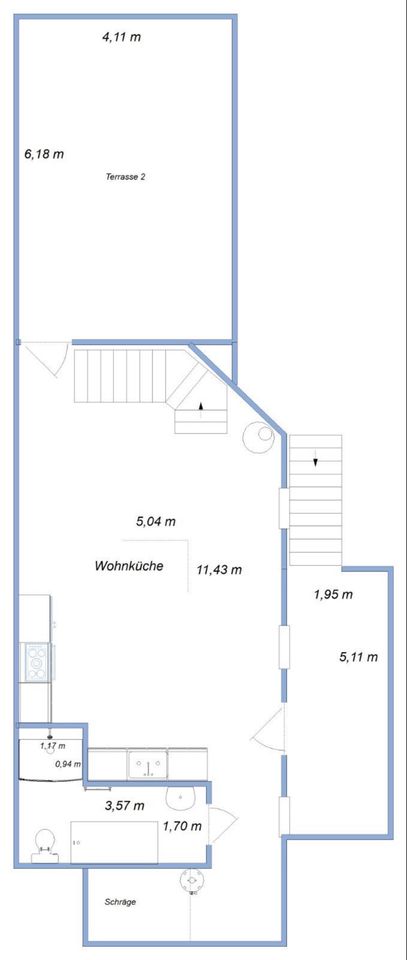 2 Raum Wohnung mit großen Terassen in Friedland