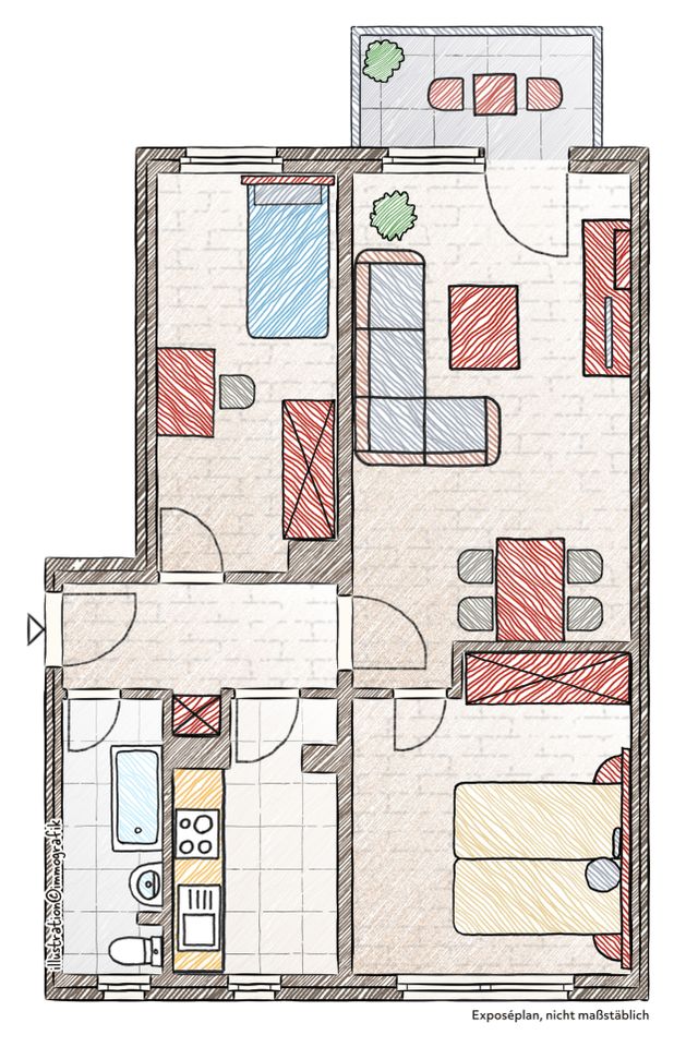Tolle 3-Raum-Wohnung mit Balkon und Stellplatz. Frisch saniert! in Nienburg-Neugattersleben