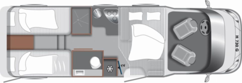Jetzt neues Wohnmobil mit Dachklimaanlage und Einzelbetten mieten - LMC Tourer Lift H730 G in Ostbevern
