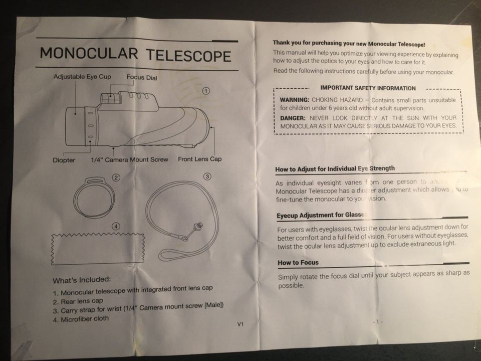 Starscope Monocular Telescope für Weitsichtbeobachtung(neuwertig) in Düsseldorf