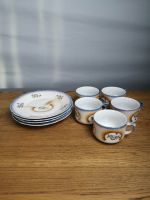 5 Tassen Teetassen Kaffeetassen Porzellan Kuchenteller bunt Hessen - Trendelburg Vorschau