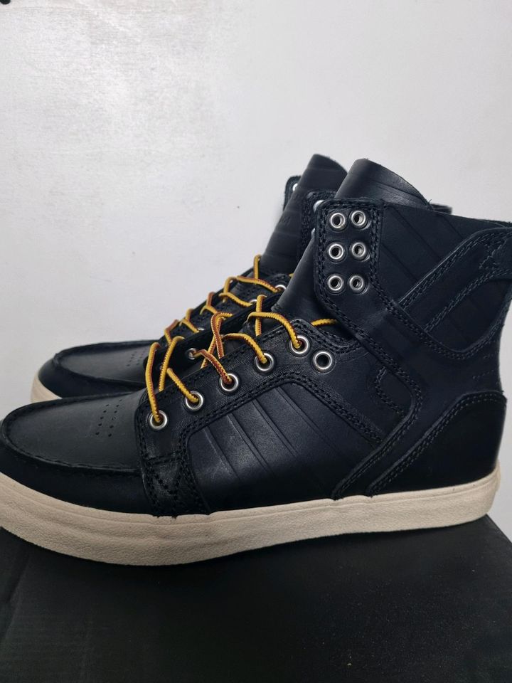 NEU - SIZE 44,5 - SUPRA SKYMOC HIGH LEATHER SCHWARZ SNEAKERS in Hanau