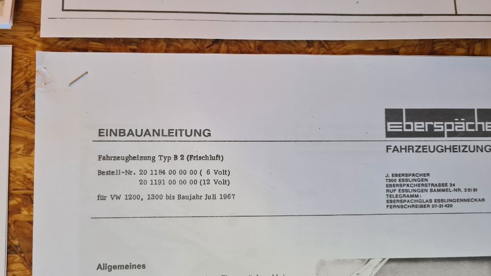 Standheizung VW T1,Käfer,1500,1600 -Anleitungen in Weiler-Simmerberg