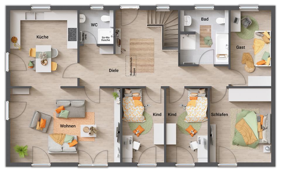 INKLUSIVE Grundstück: Der massive Bungalow für Familien, die sich Flexibilität wünschen in Morschen OT Heina in Morschen