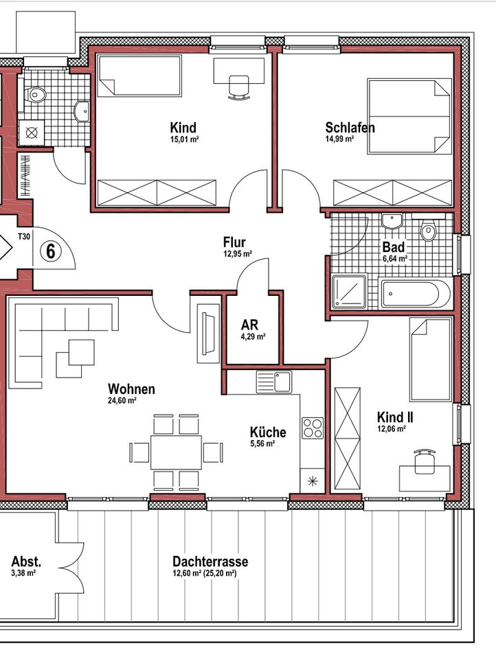 *ANFRAGEN STOP* Große Penthouse-Wohnung mit großzügiger Terrasse in Rendsburg in Rendsburg