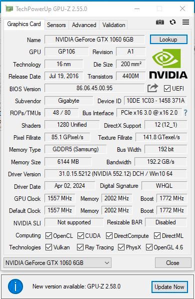 GeForce GTX 1060 WINDFORCE OC 6G | 50% Leistung | wie GTX1050ti in Ostfildern