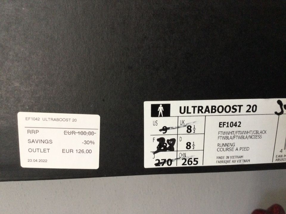 Adidas Ultraboost 20,NASA,Weiß,Gr 38, neu im Karton, in Erlangen