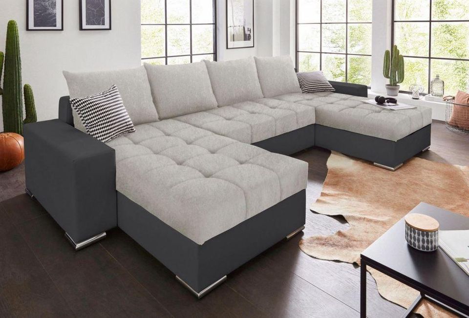 Wohnlandschaft Bett-Funktion FEDERKERN Sofa 3 Farben UVP1699,-NEU in Dortmund