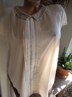 Benetton Bluse creme mit Pailetten Kragen Gr. 42 Dortmund - Grevel Vorschau