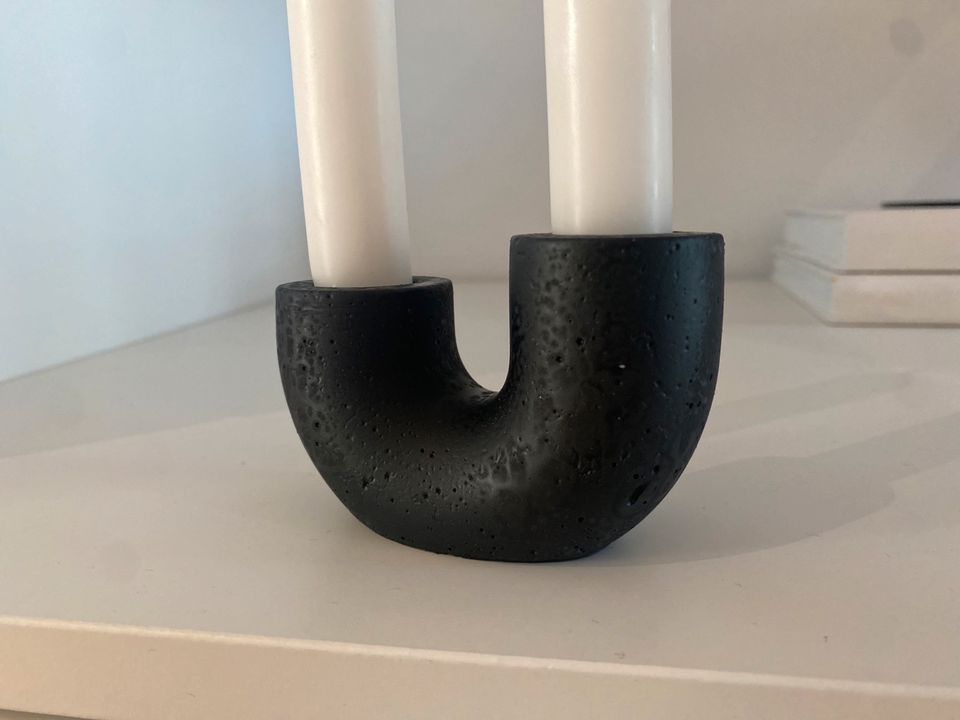 U-form kerzenständer skandi Deko modernes Design schwarz beige in Ibbenbüren