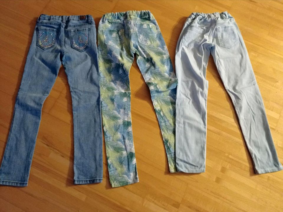 Jeans Sommerhose Sommerjeans türkis 140 8 Jahre in Grafenwöhr