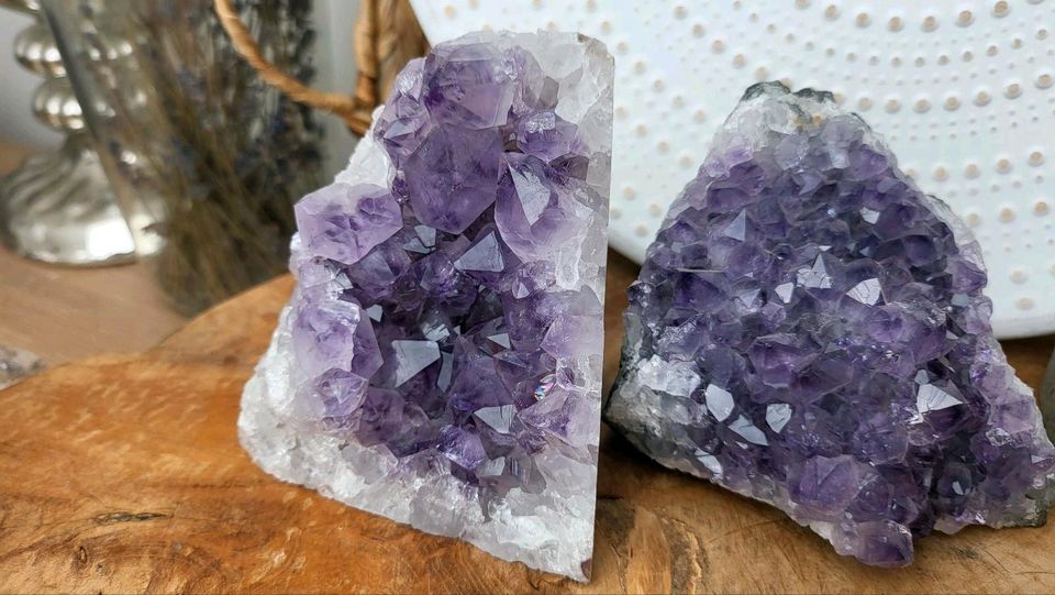 ⚜️ Amethyst Amethystdruse Druse Cluster Calcit Quarz Stufe in Minden