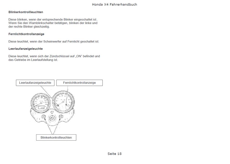 Honda X4 SC38 CB1300 Fahrerhandbuch in Hamburg