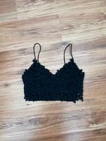 Croptop Stradivarius L Blumen/Schwarz/Spitze Niedersachsen - Celle Vorschau