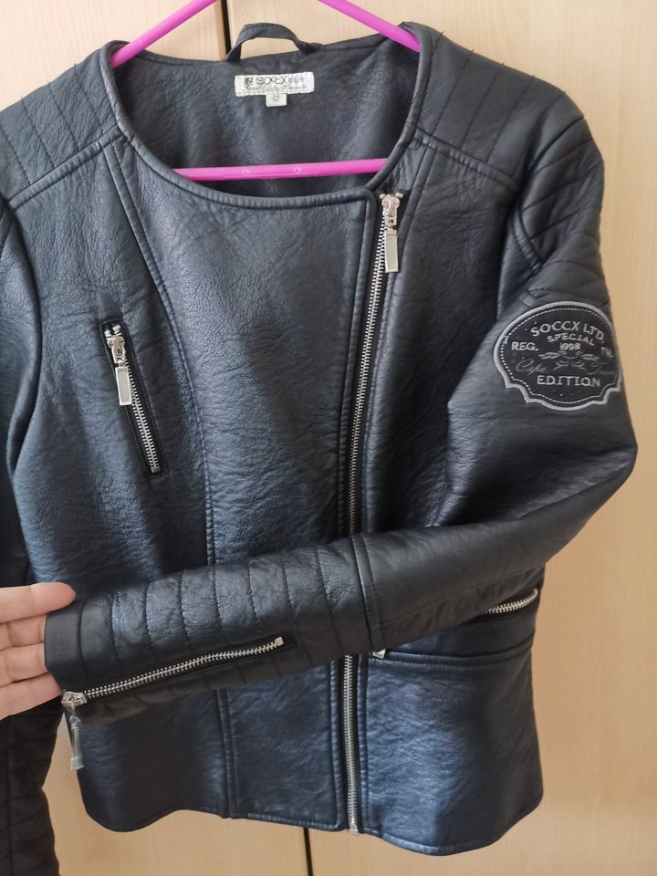 Lederjacke SOCCX schwarz M (S) 36/38 in Klausdorf