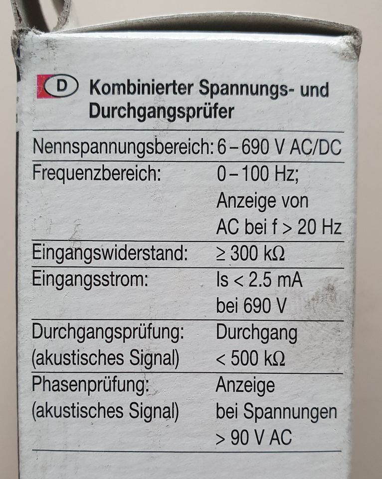 ✨ Combi Check 1.3 zweipoliger Spannungsprüfer Weidmüller ✨ in Saarbrücken