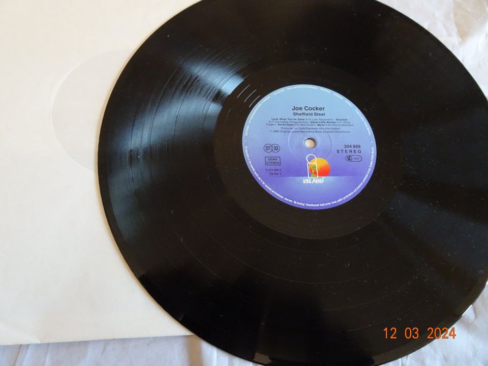 Joe Cocker Vinyl-LP" SHEFFIELD STEEL" Zustand VG/EX, gebraucht in Georgsmarienhütte
