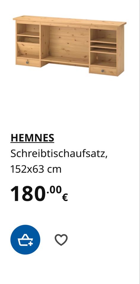 Ikea Hemnes Schreibtisch inkl. Aufsatz und Lichtleiste in Barmstedt