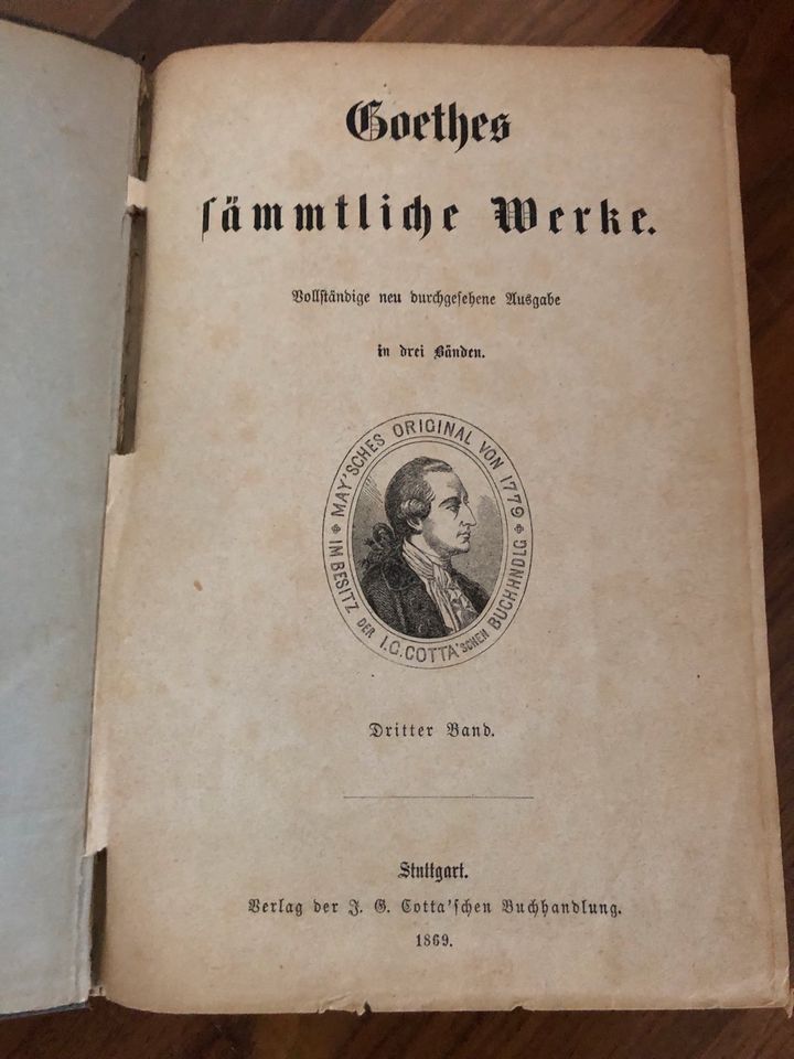 Goethes sämtliche Werke von 1869, 3. Band in Friedrichskoog