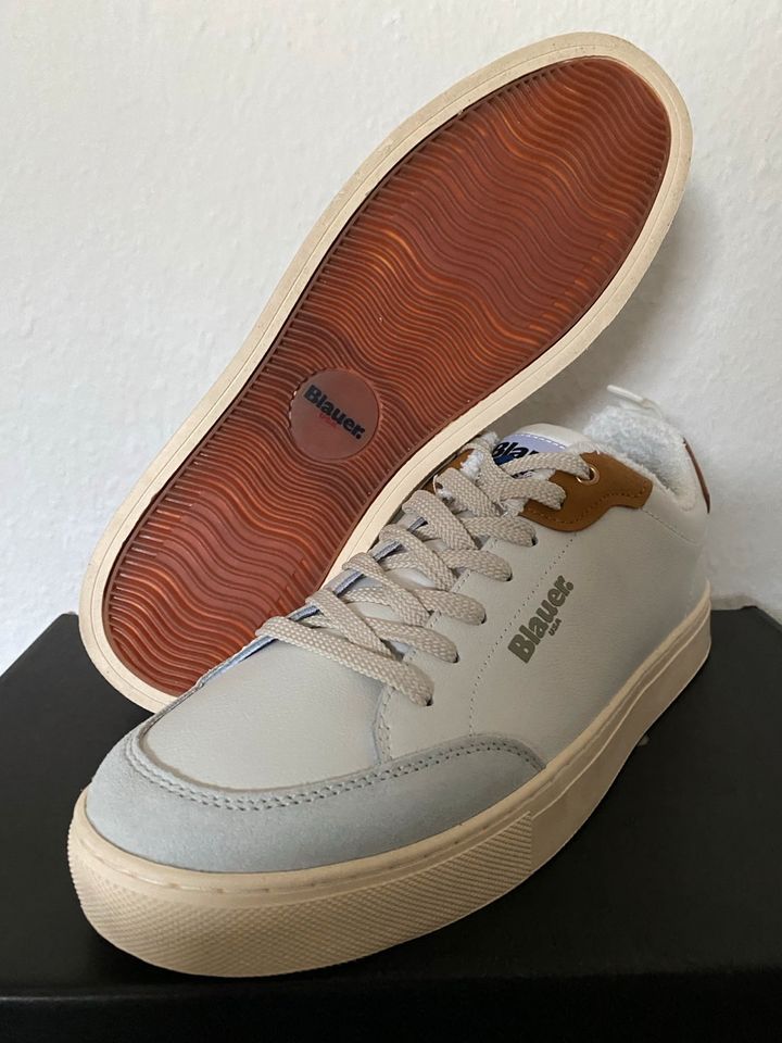 Neue Blauer Herren Sneaker Schuhe Leder Gr. 43 creme in Essen