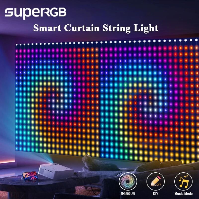 SMART RGB LED CURTAIN LIGHTS WITH APP CONTROL (2 PCS) in Saarbrücken