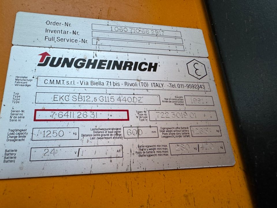 Jungheinrich Hochhubameise EKC SB12,5 mit Ladegerät, 4,4m Hubhöhe in Auerbach in der Oberpfalz