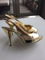 Grey-Mer-Sandale: Highheels, Plateausohle, Leder, gold, Gr. 38 Neuhausen-Nymphenburg - Neuhausen Vorschau