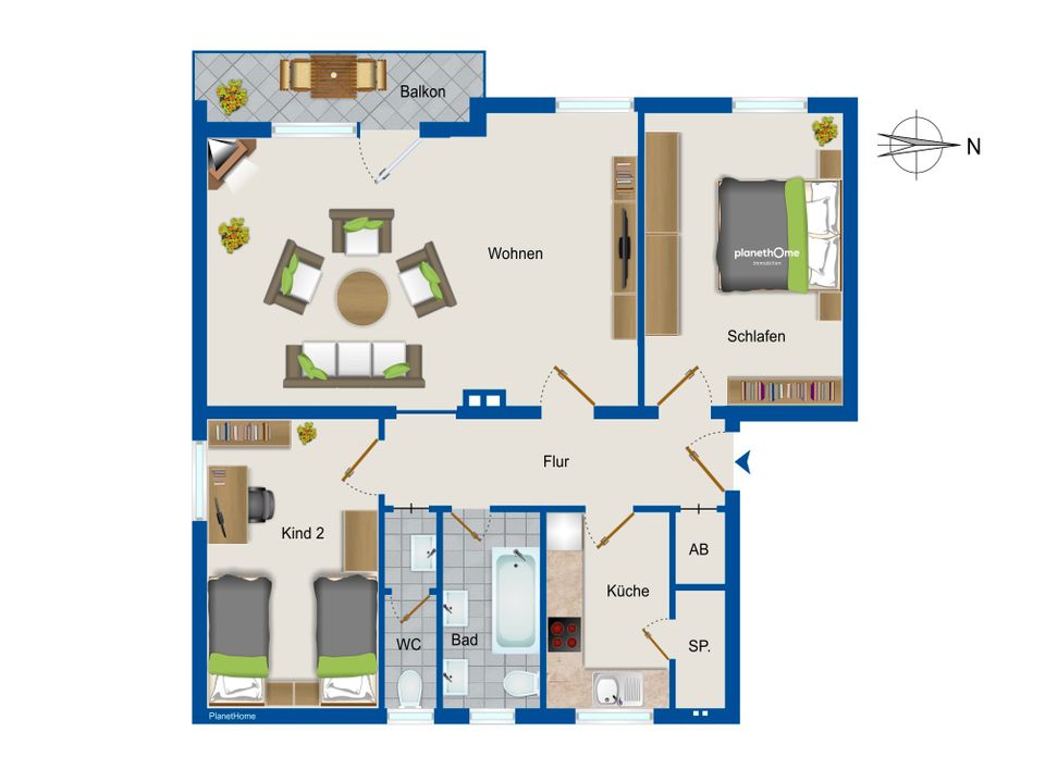 Helle 3- bis 4-Zimmer-Wohnung mit Balkon in Geretsried in Geretsried