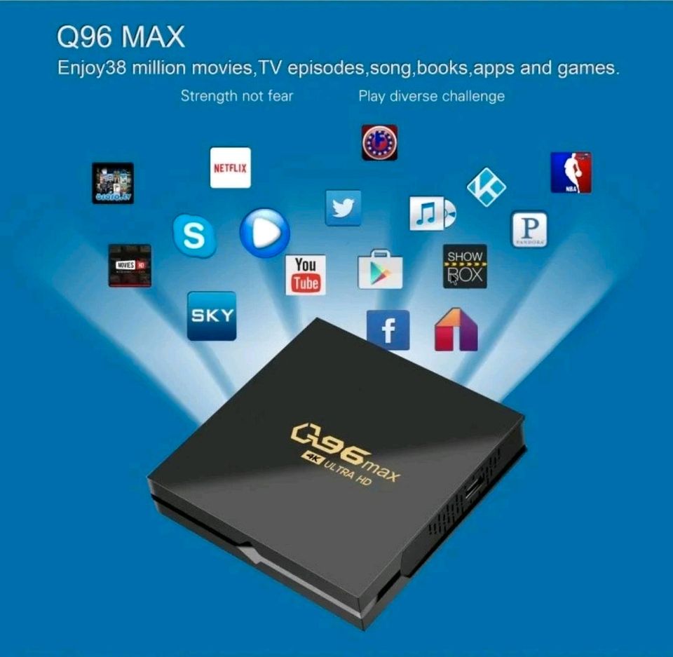 Q96 max tv box 128GB Speicherplatz 8 GB Ram in Duisburg