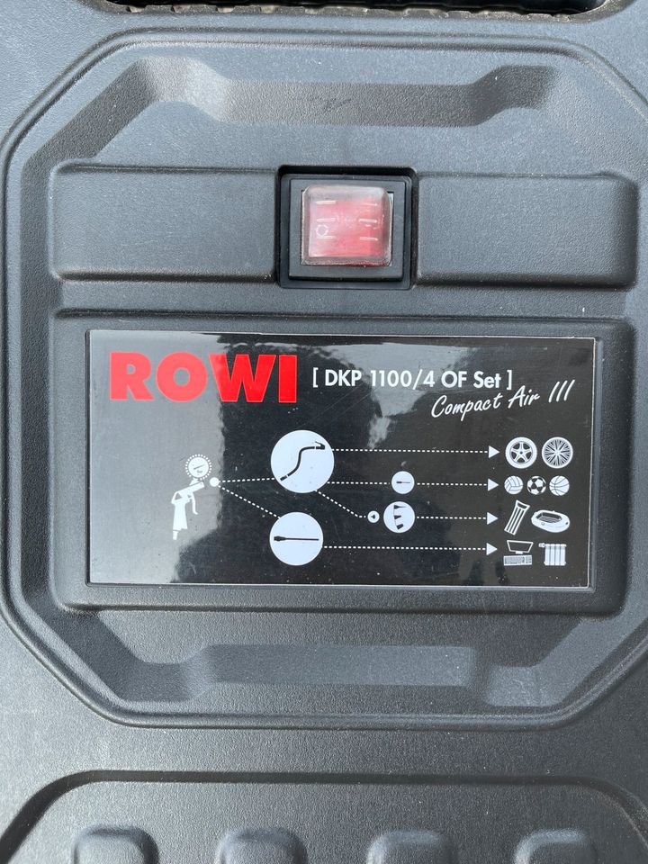 ROWI Koffer-Kompressor, ca 1 Jahr alt, kaum benutzt, Zubehör in Düren