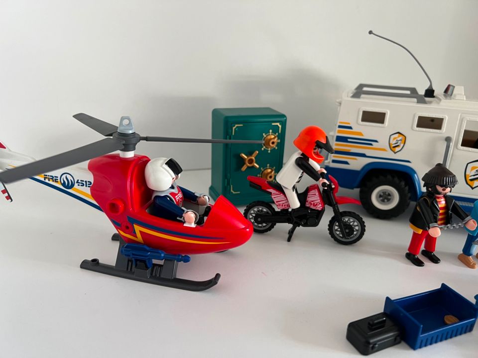 PlayMobil Geldtranaporter Diebe Feuerwehr Hunschrauber Ostern in Castrop-Rauxel