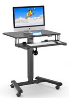 Mobiler Schreibtisch mit 4 Rollen, Stehpult Höhenverstellbar 65×45cm Mobile Workstation, Laptoptisch mit Tastaturablage, Stehtisch Hamburg-Nord - Hamburg Barmbek Vorschau