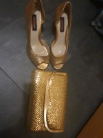 Goldener Schuh Gr 38 mit passender Tasche Nordrhein-Westfalen - Gelsenkirchen Vorschau