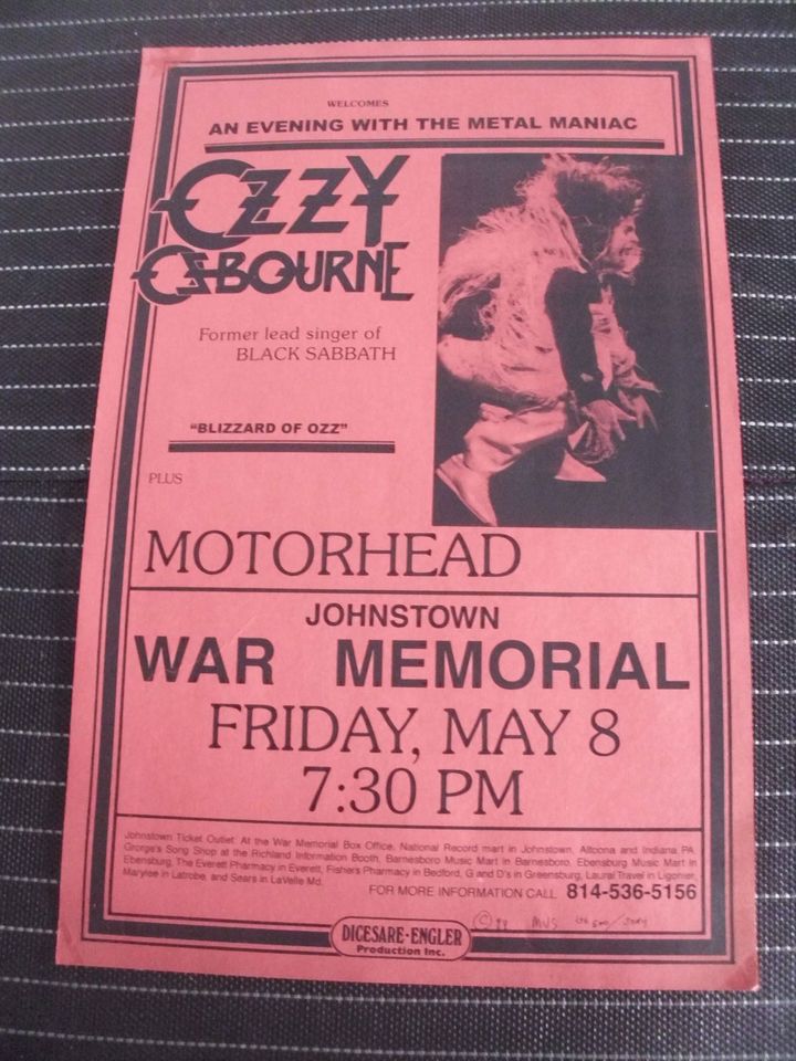 MOTÖRHEAD + OZZY OSBOURNE 1981 US Tour Poster Limt. 500 Stk. Rot in Dachau