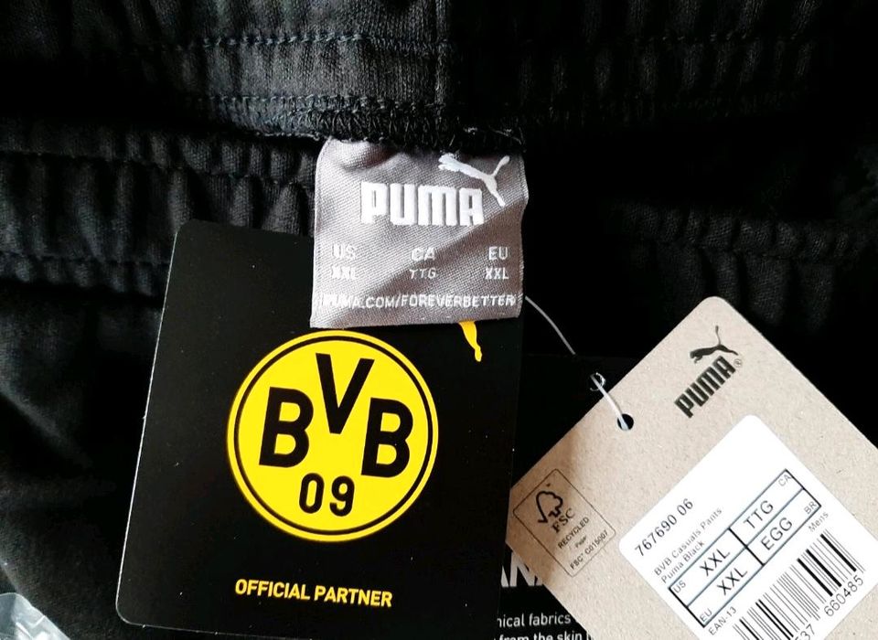 Puma BVB Jogginghose 2XL Borussia Dortmund XXL schwarz Wembley in Löhnberg