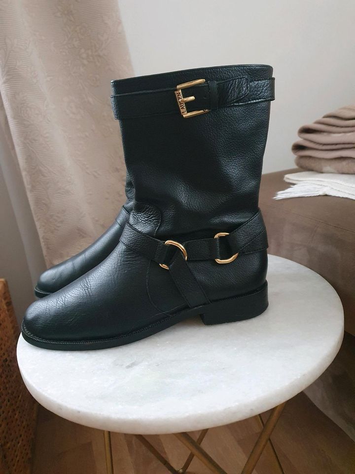 Ralph Lauren Stiefeletten, Gr. 36, Echtleder, schwarz/gold in Berlin