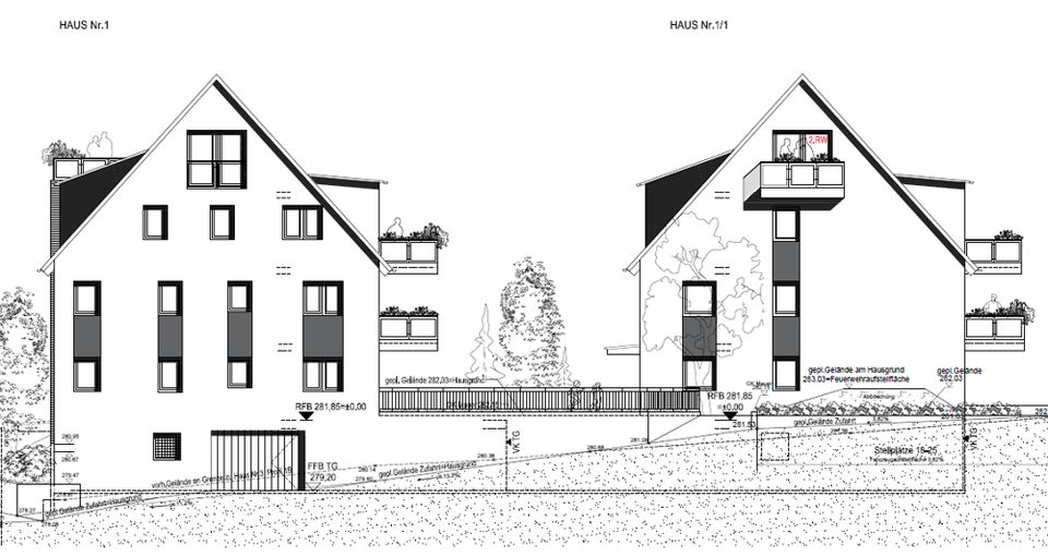 Neubauprojekt in Hochdorf, 3-Zi.-Maisonnettewhg., 1.+2.DG, 2 Balkone, KfW55, Aufzug, Tiefgarage! in Hochdorf