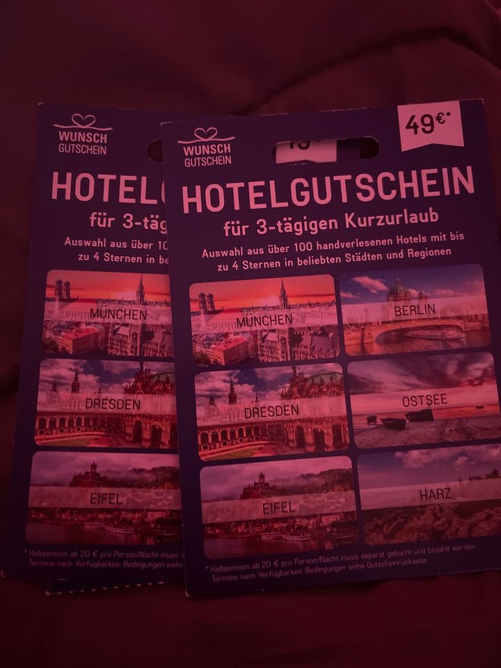 Hotel Gutscheine 3 Tage Reise Gutschein 2 Stück in Westerholt