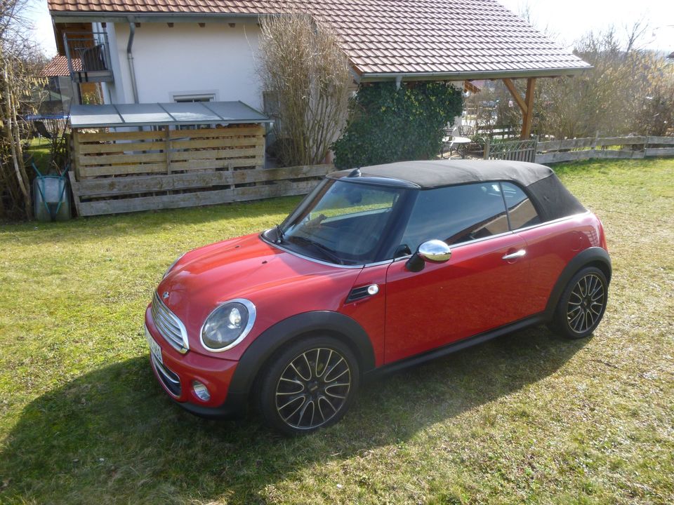 Top Mini Cooper Cabrio in rot Bi-Xenon Klima 8 fach Alubereift in Ruhstorf an der Rott