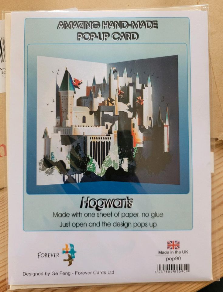 Neu!! Harry Potter Hogwards Pop up Karte 3D Klappkarte in Detmold