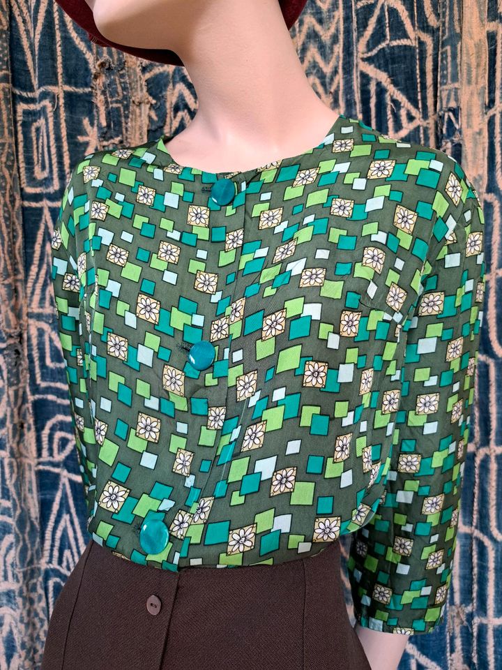 Original 60er-Jahre-Bluse, Vintage, kein Retro, Gr. S/M/L in Jülich